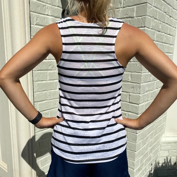 Hive & Honey tank top black white stripe tee Small - Picture 3 of 9